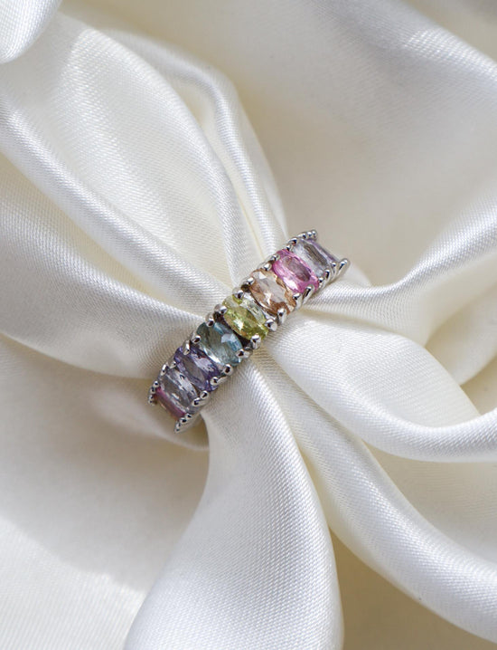 Load image into Gallery viewer, Mila Pastel Silver Plated Ring - Lyna London
