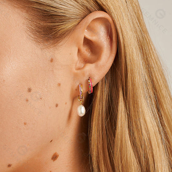 Purple S925 Earrings with Pearls