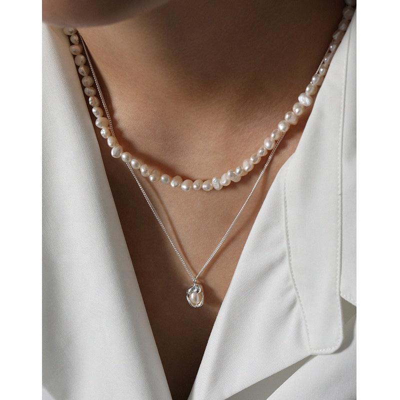 Señorita 18K Gold Plated 925 Sterling Silver Natural Shell Pearl Necklace - Lyna London