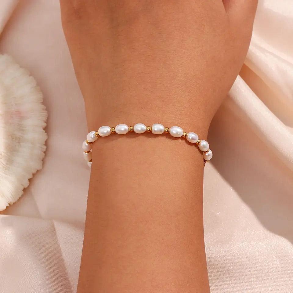 Load image into Gallery viewer, Whisper Pearl Stainless Steel Resizable Bracelet
