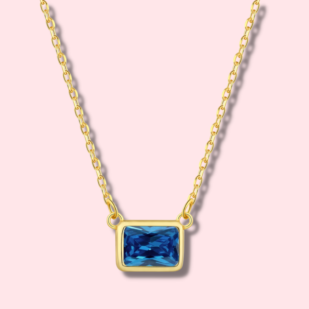Blue Daphne Sterling Silver 18K Gold Plated Necklace