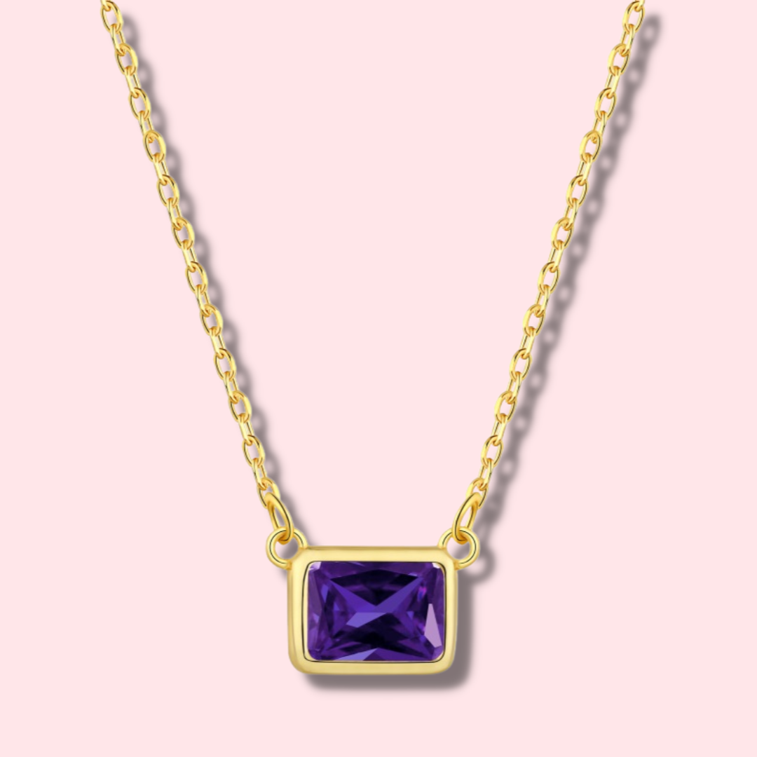 Purple Daphne Sterling Silver 18K Gold Plated Necklace