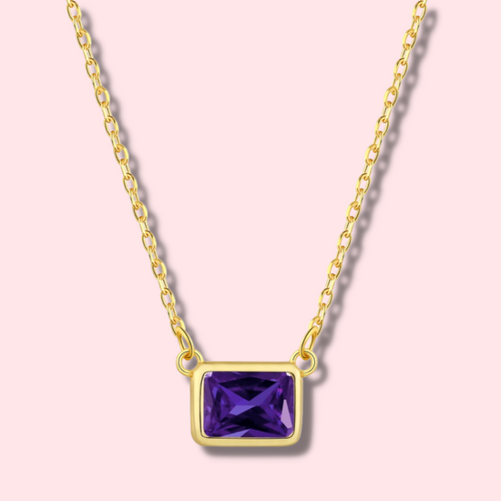 Purple Daphne Sterling Silver 18K Gold Plated Necklace