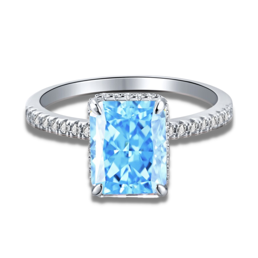 Serenity Aquamarine Sterling Silver Ring