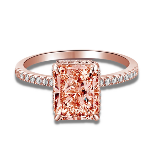 Serenity Champagne Rose Gold Plated Sterling Silver Ring