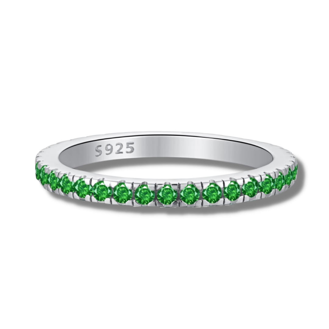 Eloise Emerald Sterling Silver Ring