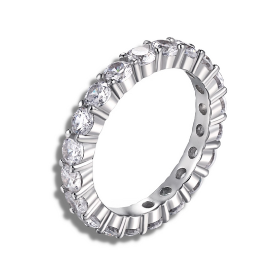 Load image into Gallery viewer, Luella Crystal White Sterling Silver Ring
