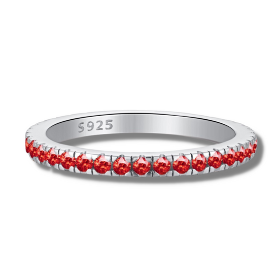 Eloise Red Sterling Silver Ring