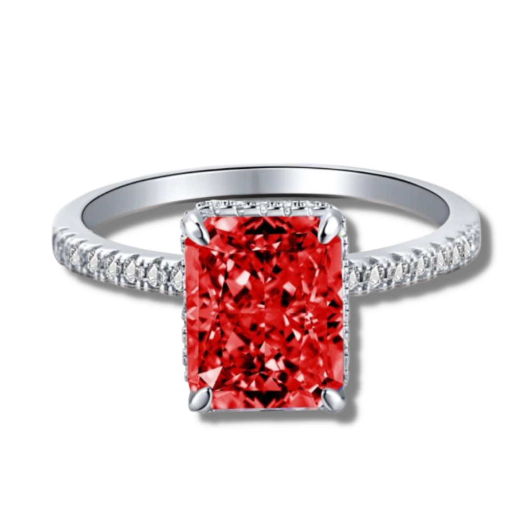 Serenity Red Plated Sterling Silver Ring