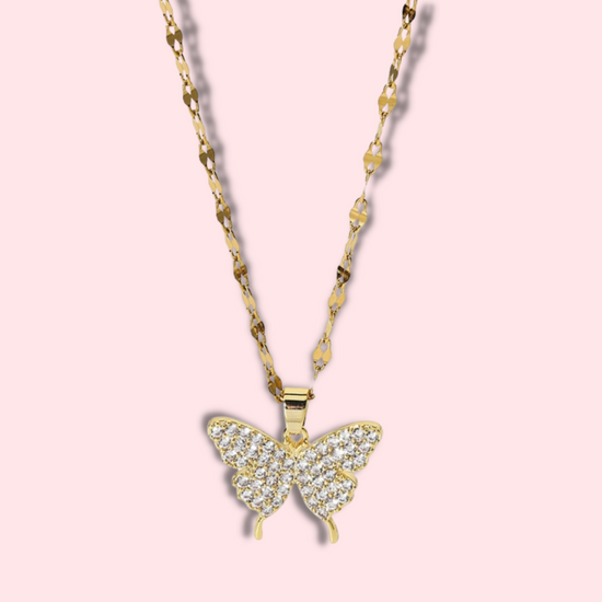Load image into Gallery viewer, Party Butterfly 18K Gold Plated Stainless Steel Chain Chocker Necklace
