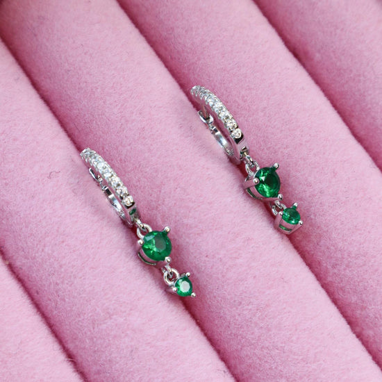 Ariana Emerald 18K Gold Plated 925 Sterling Silver Earrings - Lyna London